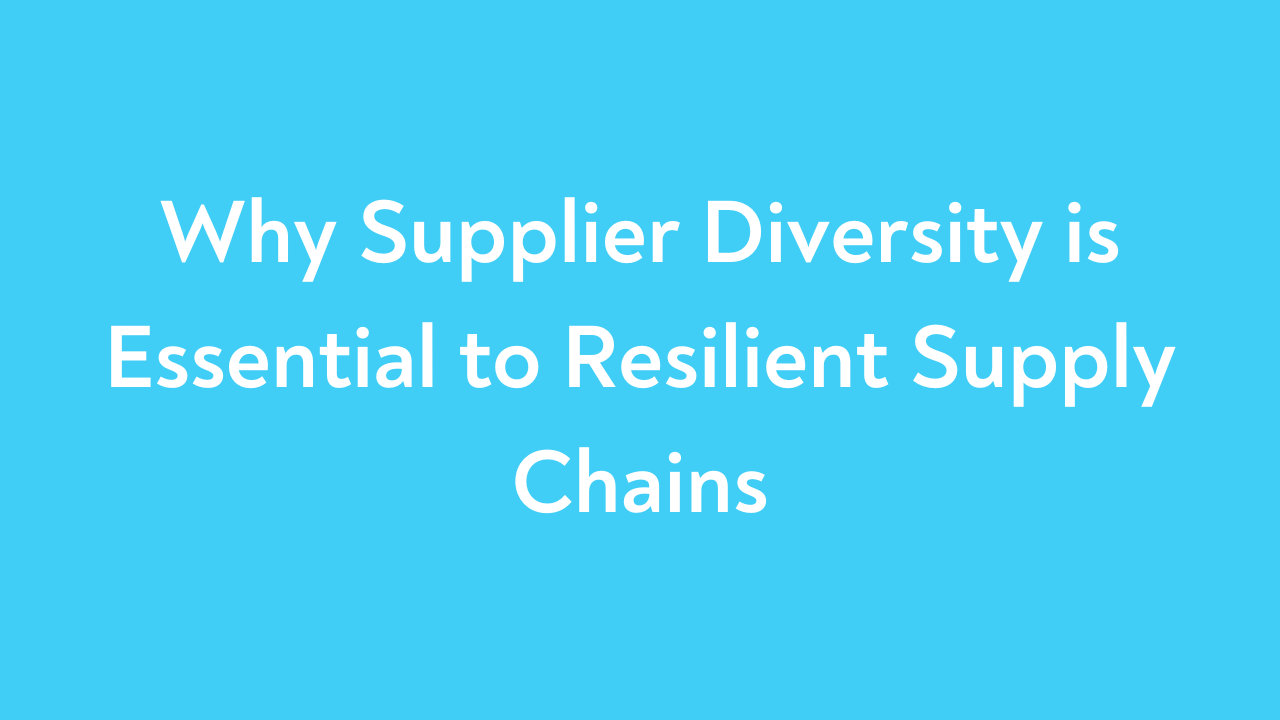 Why Supplier Diversity is Essential to Resilient Supply Chains