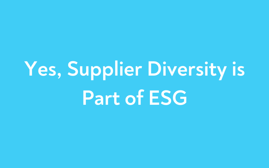 Yes, Supplier Diversity is Part of ESG
